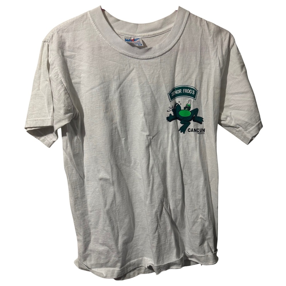 Vintage Senor Frog's Cancun Mexico Graphic T-Shirt White Size Medium Watex